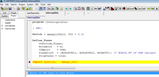 XMEGA_AU_CRC Compilerfehler