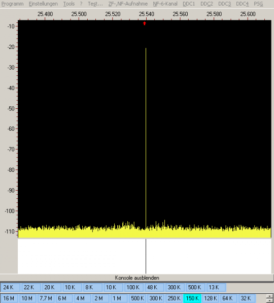 Spektrum bei 25 Mhz