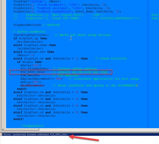Fehler SDIO_IDLE