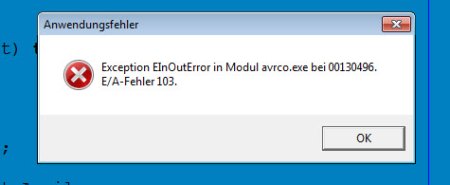 Fehler 2 nach Start IDE