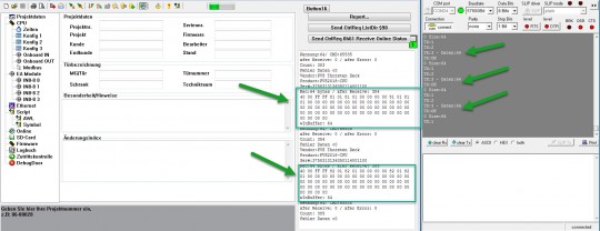 Ausschnitt Testprogramm Pipe 0x1/0x81