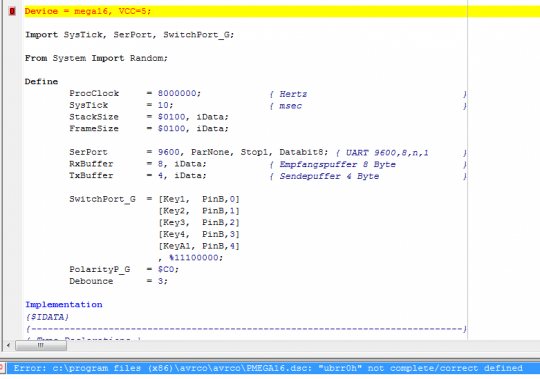 Fehler in allen dsc-Files des Mega88